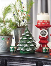 Load image into Gallery viewer, Snowy Spruce Tree Scent Warmer & Glass Dish