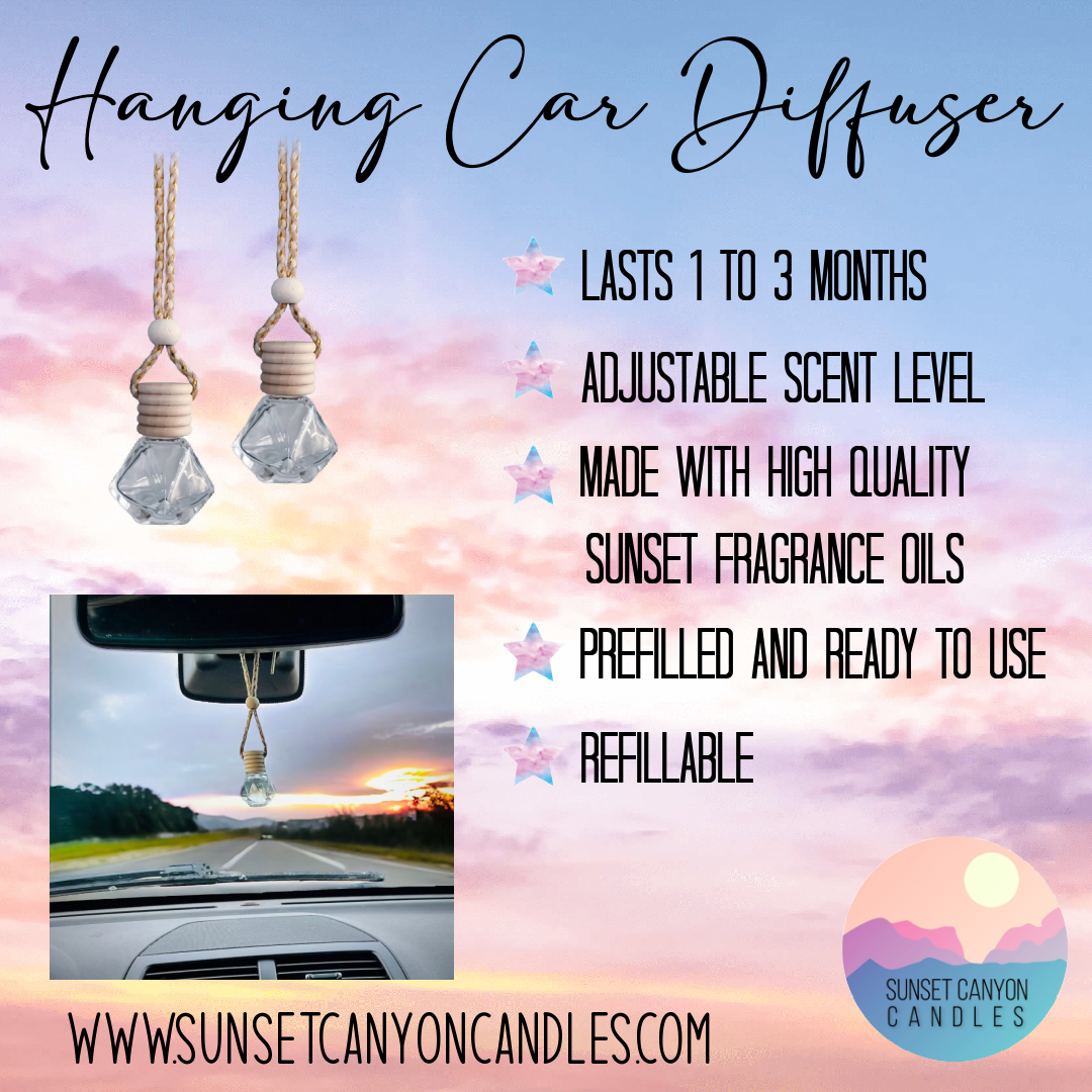 Car Diffuser Sign Hanging Car Scent Diffuser – Sunset Canyon Candles