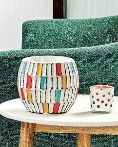 Color Block Warmer & Glass Dish